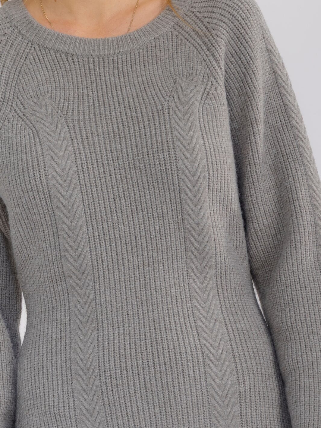 WOMEN'S LONG SLEEVE FIT & FLARE SWEATER MINI DRESS
