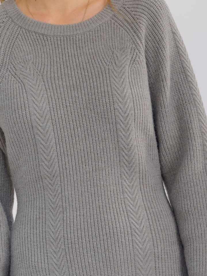 WOMEN'S LONG SLEEVE FIT & FLARE SWEATER MINI DRESS