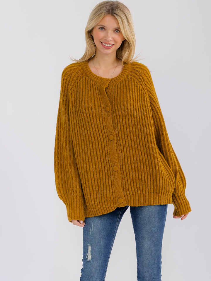 WOMEN'S LONG SLEEVE BUTTON CLOSURE SWEATER