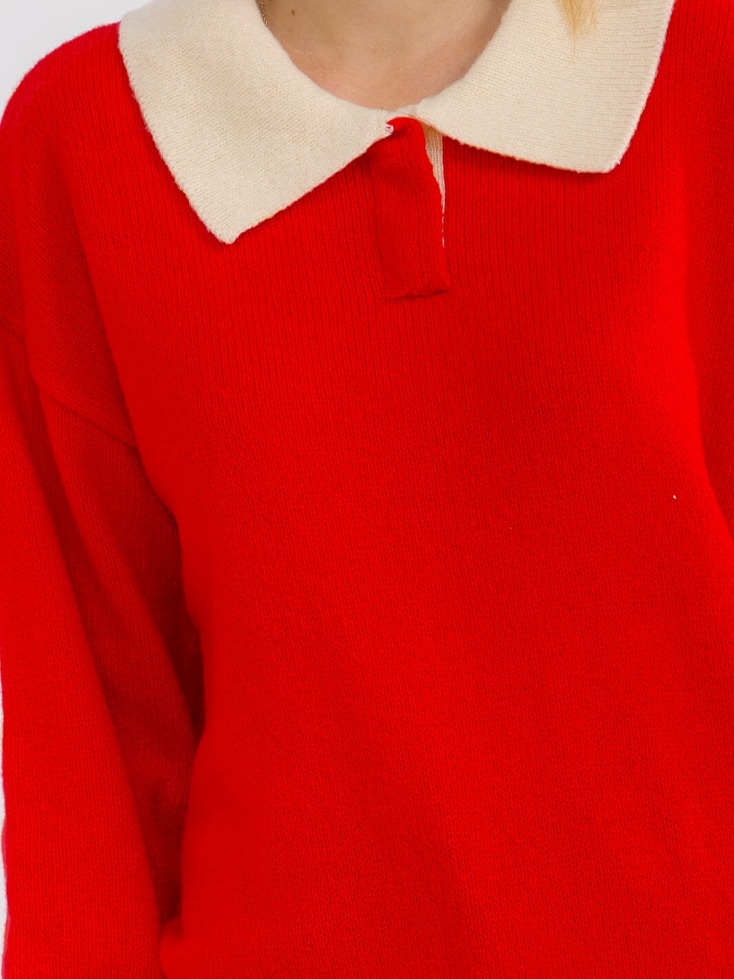WOMEN'S LONG SLEEVE BUTTON UP COLORBLOCK SWEATER