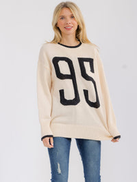 WOMEN'S LONG SLEEVE PRINT PULLOVER SWEATER