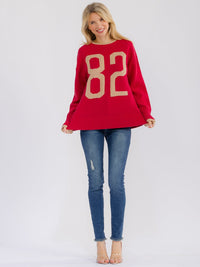 WOMEN'S LONG SLEEVE PRINT PULLOVER SWEATER