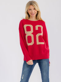 WOMEN'S LONG SLEEVE PRINT PULLOVER SWEATER