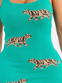 WOMEN'S SLEEVELESS ANIMAL PRINT BODYCON MINI DRESS
