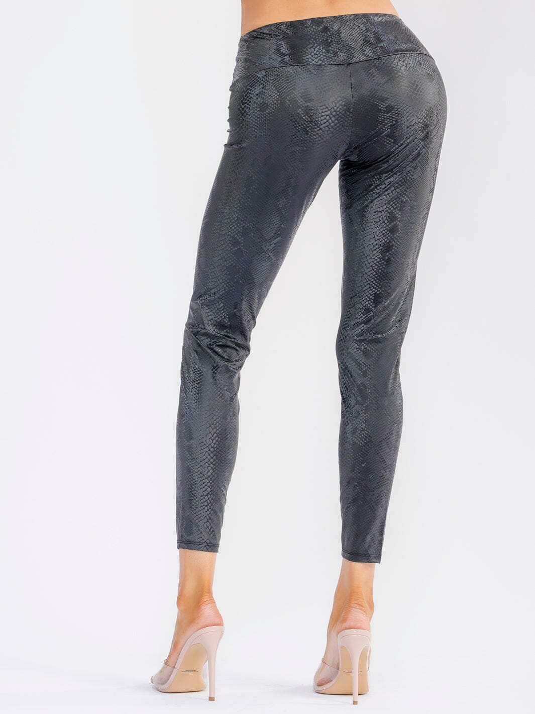 WOMEN'S ELASTIC WAIST ANIMAL PRINT SKINNY LEG LEGGINGS