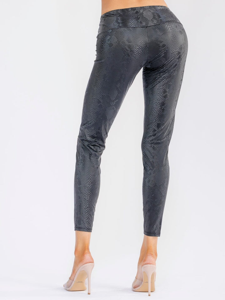 WOMEN'S ELASTIC WAIST ANIMAL PRINT SKINNY LEG LEGGINGS