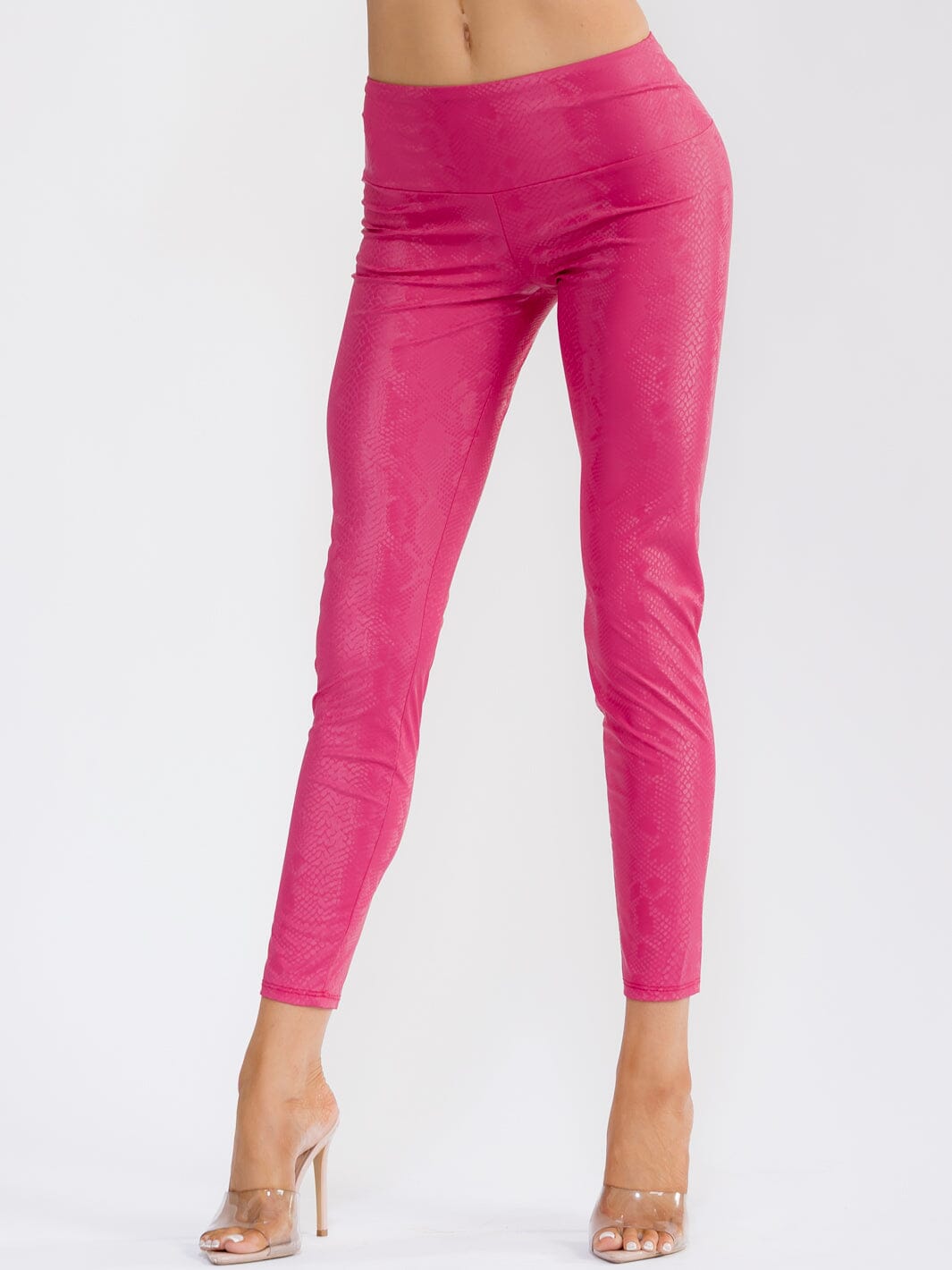 WOMEN'S ELASTIC WAIST ANIMAL PRINT SKINNY LEG LEGGINGS