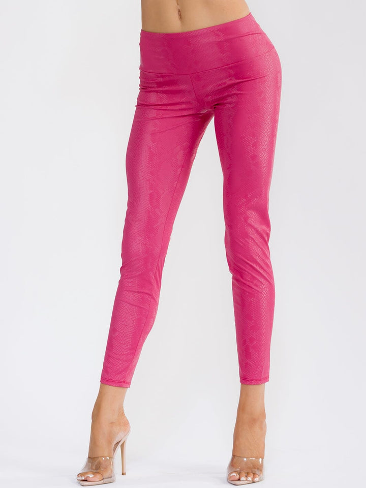 WOMEN'S ELASTIC WAIST ANIMAL PRINT SKINNY LEG LEGGINGS
