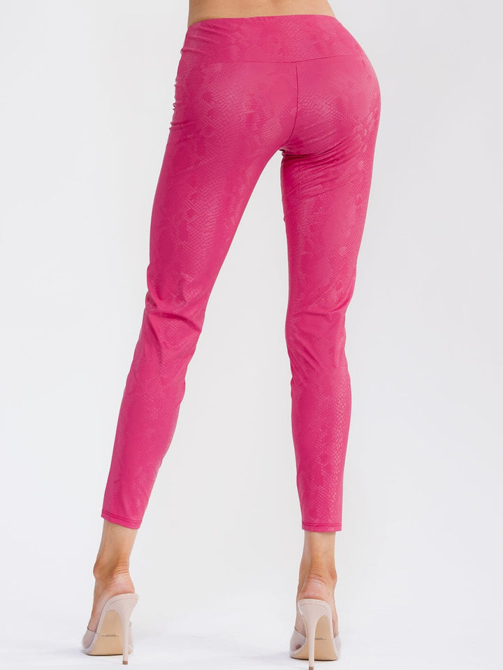 WOMEN'S ELASTIC WAIST ANIMAL PRINT SKINNY LEG LEGGINGS
