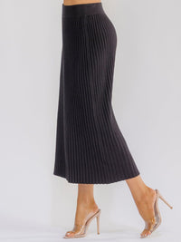 WOMEN'S ELASTIC WAIST RIBBED MAXI SKIRT