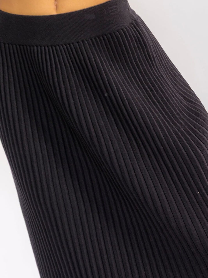 WOMEN'S ELASTIC WAIST RIBBED MAXI SKIRT