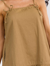 WOMEN'S SLEEVELESS FRONT POCKETS LOOSE FIT DENIM MINI DRESS