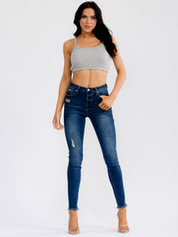 WOMEN'S SLEEVELESS STITCHED CROP TANK TOP