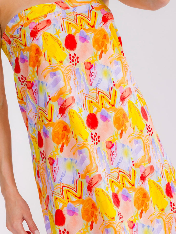 WOMEN'S SLEEVELESS BACK CUT OUT TUBE FLORAL MAXI DRESS