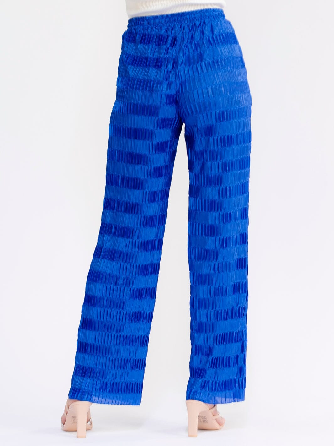 WOMEN'S ELASTIC WAIST FRONT POCKETS STRAIGHT LEG DETAILED PANTS