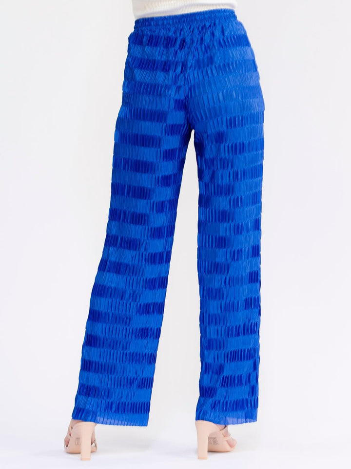 WOMEN'S ELASTIC WAIST FRONT POCKETS STRAIGHT LEG DETAILED PANTS