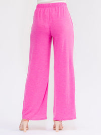 WOMEN'S ELASTIC WAIST FRONT POCKETS STRAIGHT LEG PANTS