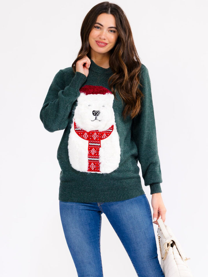 WOMEN'S LONG SLEEVE PULLOVER HOLIDAY SWEATER