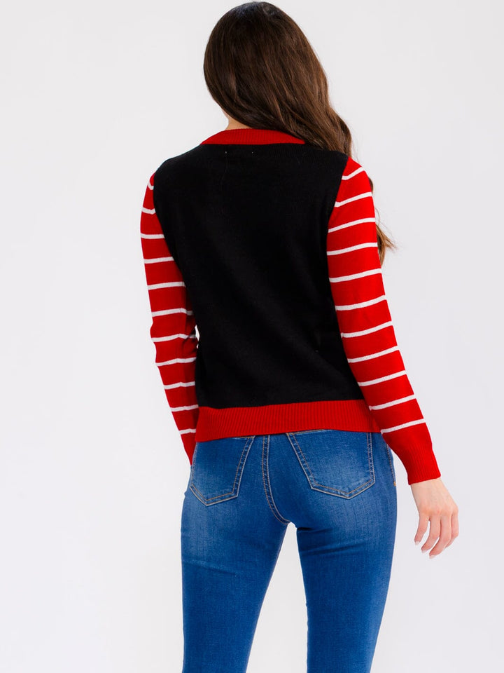 WOMEN'S LONG SLEEVE GRAPHIC PULLOVER HOLIDAY SWEATER