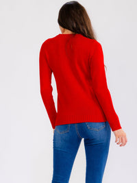 WOMEN'S LONG SLEEVE SEQUINS GRAPHIC PULLOVER HOLIDAY SWEATER