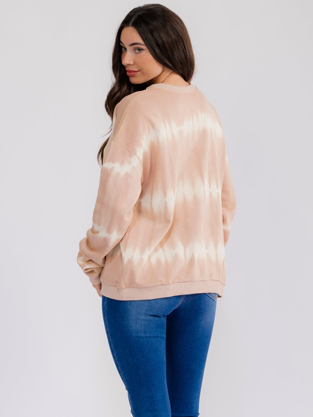 WOMEN'S LONG SLEEVE TIE DYE PULLOVER SWEATER