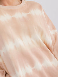 WOMEN'S LONG SLEEVE TIE DYE PULLOVER SWEATER