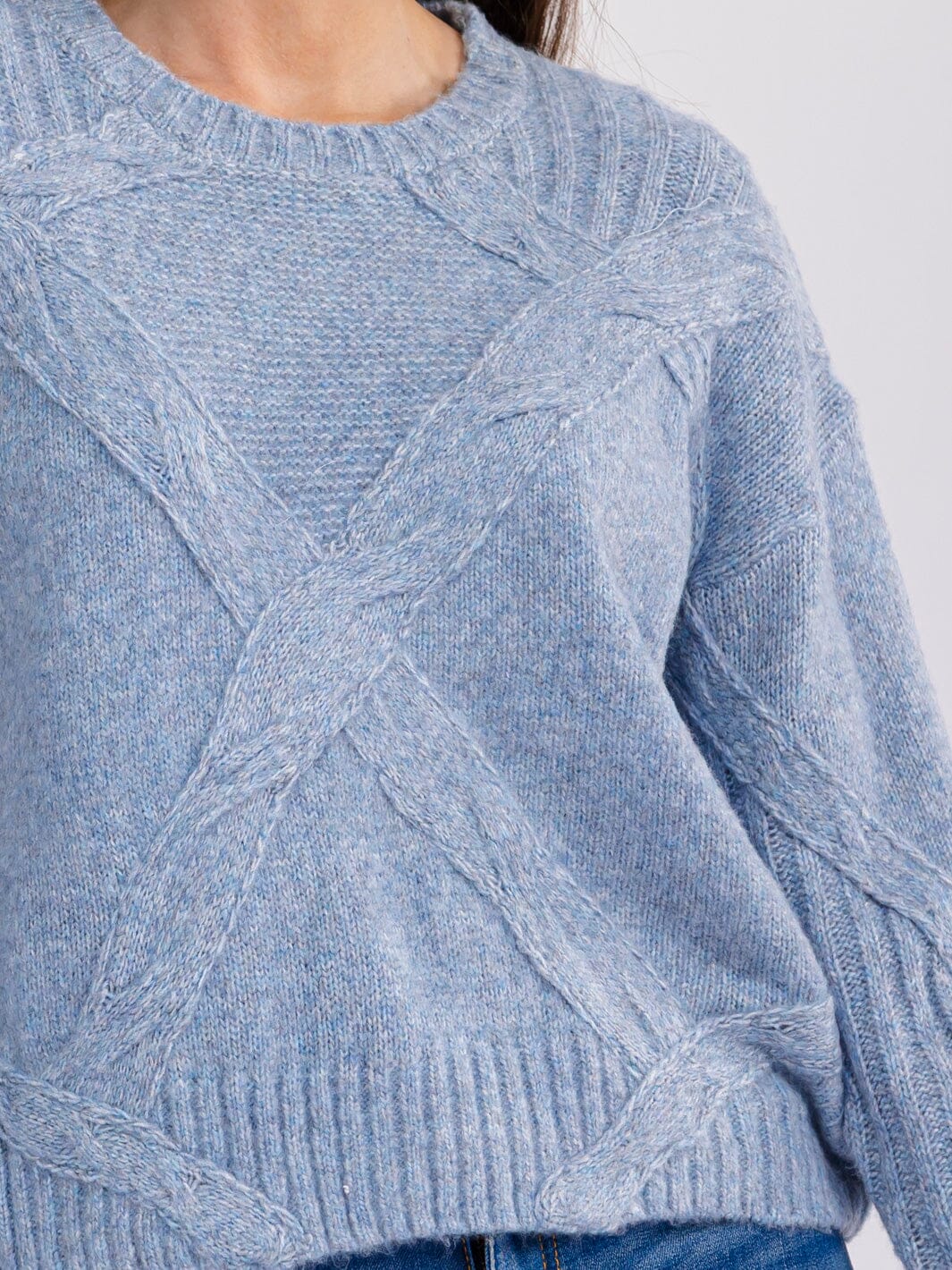 WOMEN'S LONG SLEEVE DETAILED PULLOVER SWEATER