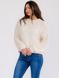 WOMEN'S LONG SLEEVE SEQUINS PULLOVER SWEATER