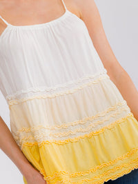 WOMEN'S SLEEVELESS TIERED COLORBLOCK TANK TOP