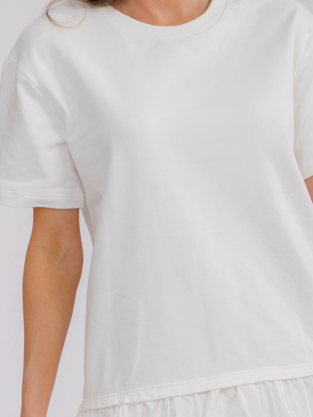 WOMEN'S SHORT SLEEVE BUBBLE BOTTOM HEM MINI DRESS