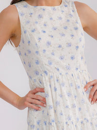 WOMEN'S SLEEVELESS SWISS FLORAL MAXI DRESS