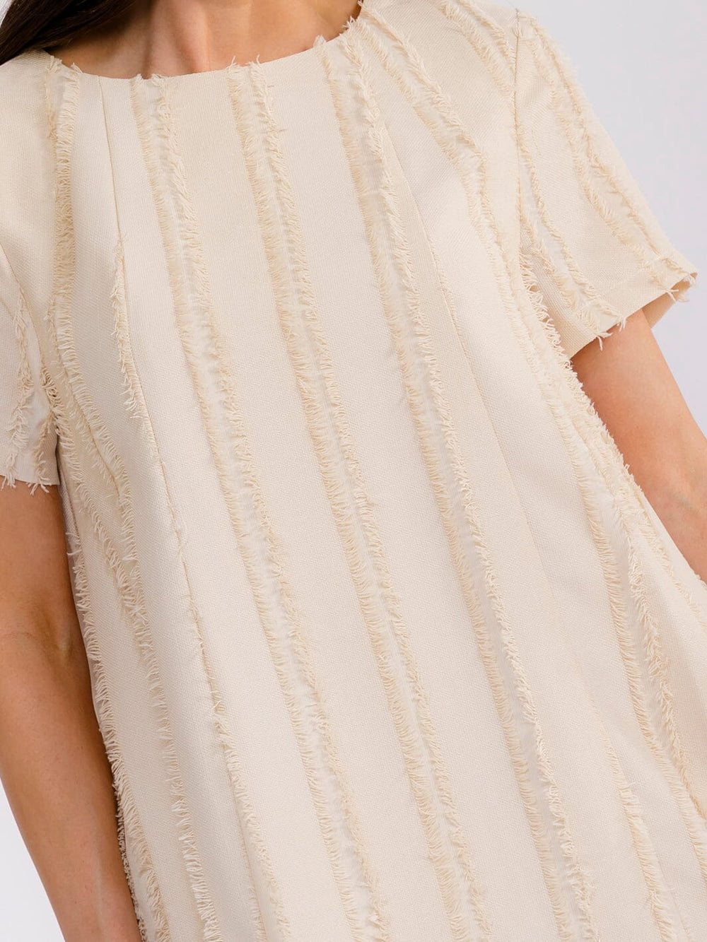 WOMEN'S SHORT SLEEVE FRONT POCKETS LOOSE FIT MINI DRESS