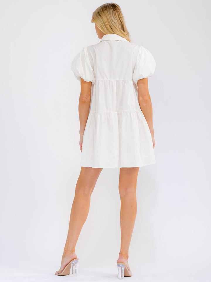 WOMEN'S SHORT SLEEVE V-NECK FRONT POCKETS GRAPHIC SEQUINS LOOSE FIT MINI DRESS