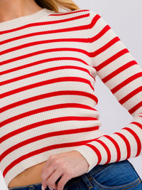 WOMEN'S LONG SLEEVE STRIPES COLORBLOCK TOP