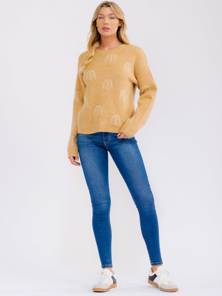 WOMEN'S LONG SLEEVE GRAPHIC PULLOVER HOLIDAY SWEATER