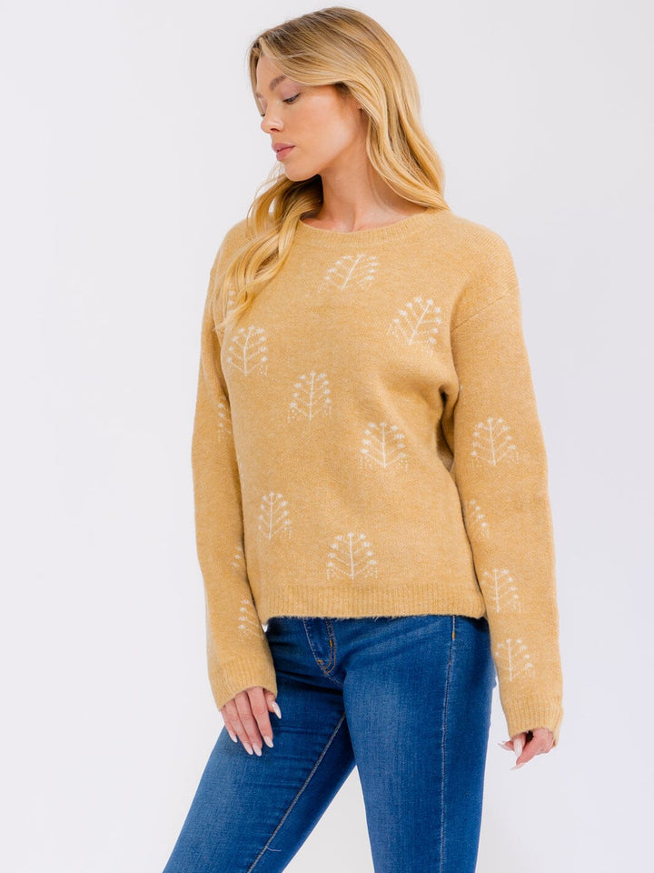 WOMEN'S LONG SLEEVE GRAPHIC PULLOVER HOLIDAY SWEATER
