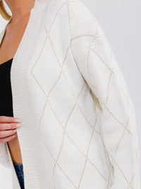 WOMEN'S LONG SLEEVE OPEN FRONT SHIMMER CARDIGAN