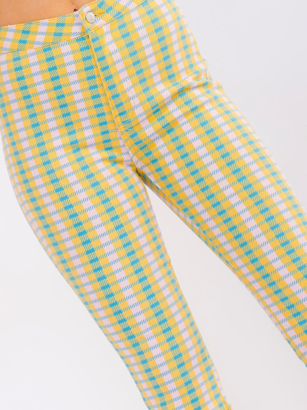 WOMEN'S ZIPPER CLOSURE BACK POCKETS MULTI PRINT BELL LEGS STRETCH DENIM PANTS