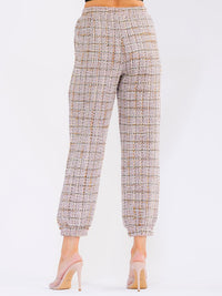 WOMEN'S ELASTIC WAIST FRONT POCKETS JOGGER PANTS