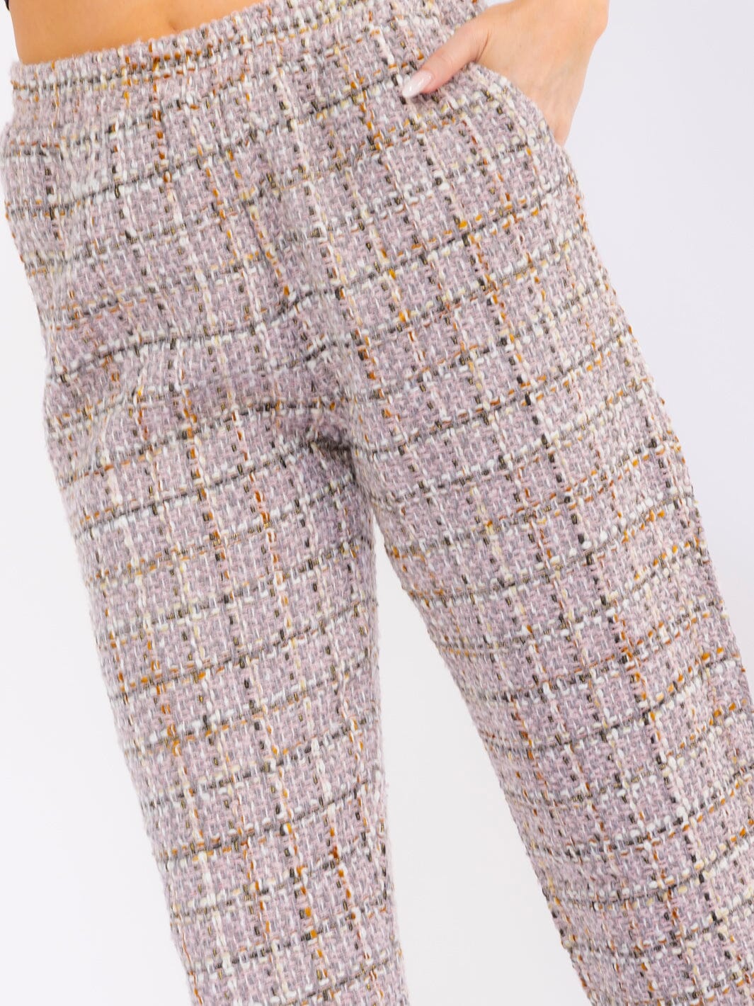 WOMEN'S ELASTIC WAIST FRONT POCKETS JOGGER PANTS