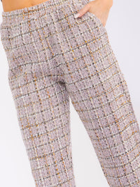 WOMEN'S ELASTIC WAIST FRONT POCKETS JOGGER PANTS