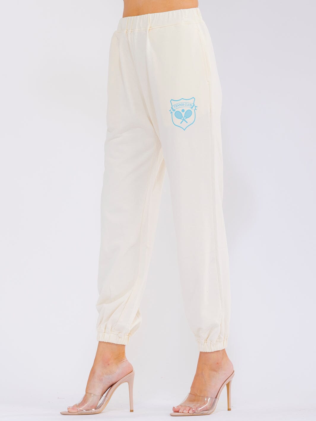 WOMEN'S ELASTIC WAIST FRONT POCKETS JOGGER PANTS