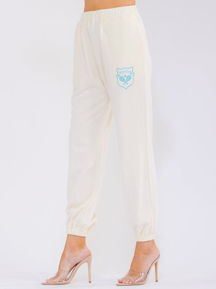 WOMEN'S ELASTIC WAIST FRONT POCKETS JOGGER PANTS