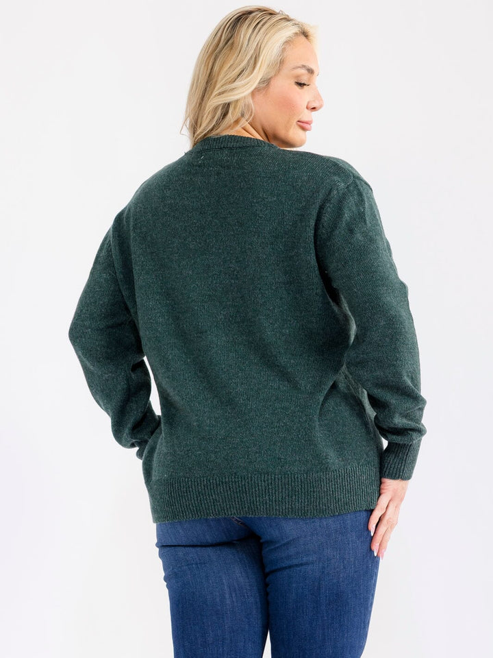 PLUS SIZE LONG SLEEVE PULLOVER HOLIDAY SWEATER