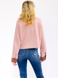 WOMEN'S LONG SLEEVE BUTTON UP FRONT POCKETS FLORAL JACKET