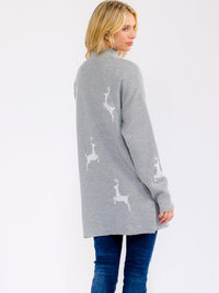 WOMEN'S LONG SLEEVE MOCK NECK PULLOVER OVERSIZED HOLIDAY SWEATER