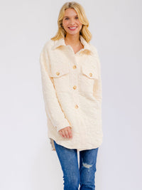 WOMEN'S LONG SLEEVE BUTTON UP FRONT POCKETS DETAILED JACKET