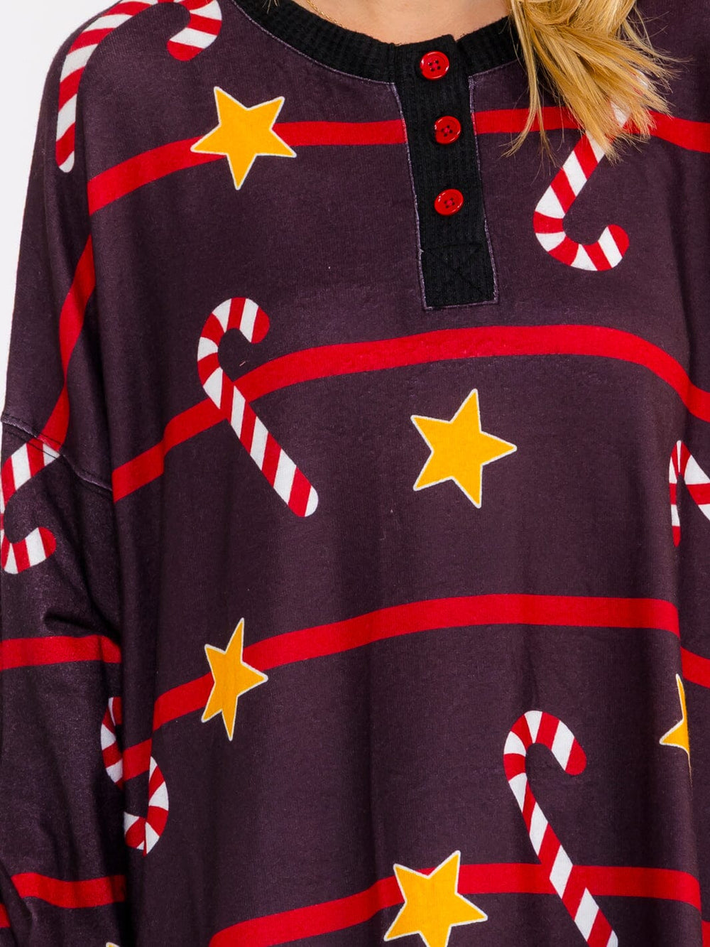 WOMEN'S LONG SLEEVE BUTTON UP PULLOVER OVERSIZED HOLIDAY SWEATER