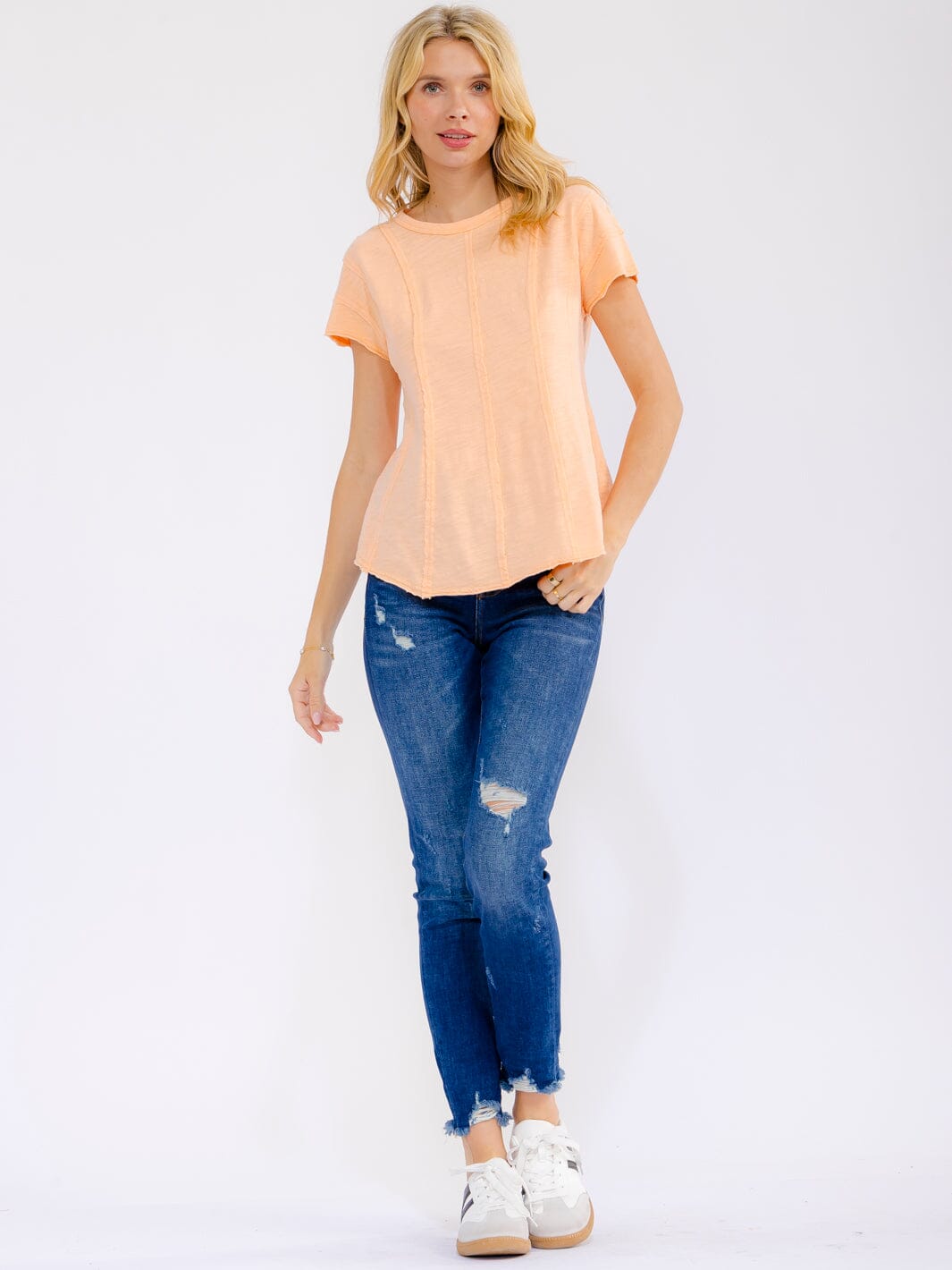 WOMEN'S SHORT SLEEVE SOLID BLOUSE