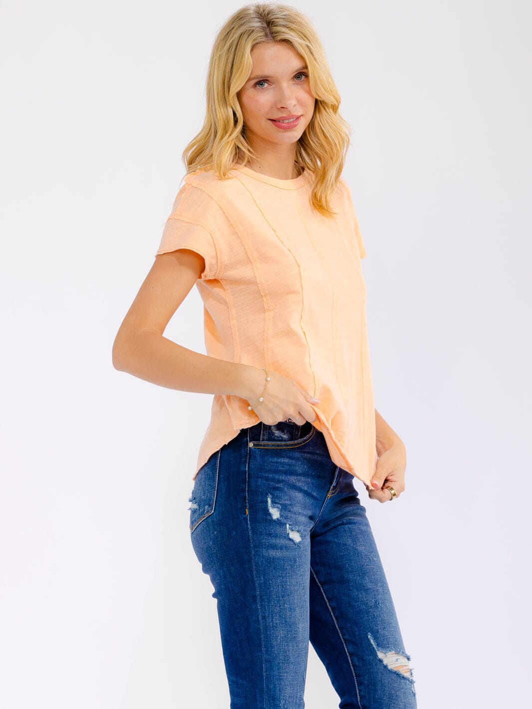WOMEN'S SHORT SLEEVE SOLID BLOUSE